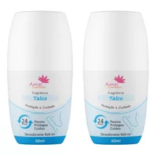 2 Desodorantes Roll-on Talco Amei Cosméticos - 60ml