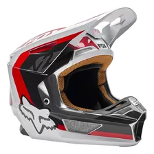 Capacete Fox V2 Paddox Mips Vermelho Preto Branco Motocross