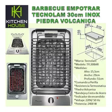 Tope Parrillera Barbecue Tecnolam 30cm Piedra Volcanica