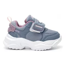 Zapatilla Deportiva Gris Y Lavanda Ayri Niños Atomik Diseño De La Tela Liso Talle 27 Ar