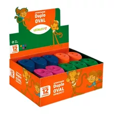 Apontador Duplo Oval Com 12 Unidades Leo E Leo