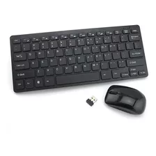 Kit Mini Teclado E Mouse Sem Fio Wireless Notebook Ultrafino