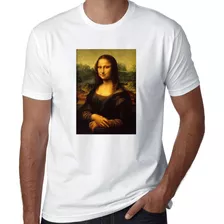 Camisa Camiseta Mona Lisa Leonardo Da Vinci 100% Algodão