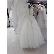 Vestido De Novia, Tul Y Lentejuelas, Bordado. Nuevo. A Meses