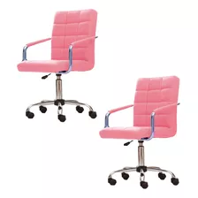 Sillon Ejecutivo Silla Oficina Gerencial Escritorio Pc - X2 Color Rosa