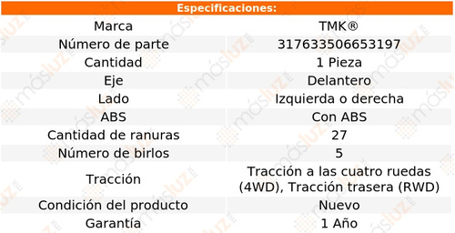 (1) Maza Del Izq/der Explorer Sport Trac V8 4.6l 07/10 Tmk Foto 2