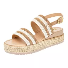 Sandalia Plataforma Yute Alt 5 Mujer Beige Mora Mora 101-836