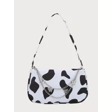 Bolso Baguette Estampado De Vaca Dama Moda Casual