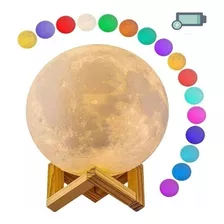 Abajur Lua Cheia 3d Umidificador Difusor Ar Luminária Cor Da Cúpula Branco Cor Da Estrutura Madeira
