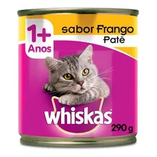 Racao Umida Whiskas Gatos Adultos Pate Frango Lata 290gr