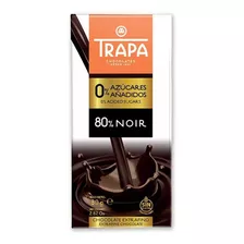 Chocolate Trapa Sin Azúcar 80 % Cacao Noir Sin Gluten 