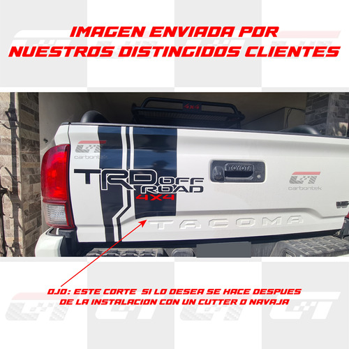 Stickers Vinil Franja Batea Toyota Tacoma Trd Off Road 4x4  Foto 2