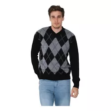 Sweaters Pack X2 Con Rombos De Hilo Cuello V De Hombre 
