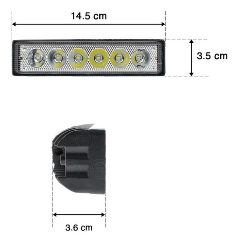 Par Faros Barra 6 Led Auxiliar Fija Y Estrobo 4x4 12-24v F1 Foto 3