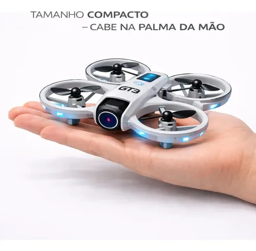 Cámara Drone Gt3 Mini 4k Hd Con Control Sin Escobillas Con Pantalla Integrada, Dron Profesional, Portátil, Compacta, Luz Led H Gris 7