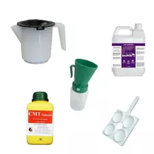 Kit Mastite Caneca Solução Placa + Pré Ordenha C/ Aplicador