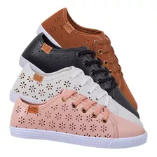 4 Pares Tenis Feminino Sapatenis Casual Super Leve Promo 387