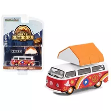 Auto Escala 1/64 Volkswagen Bus Floreado Con Carpa