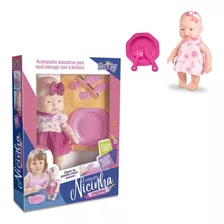 Boneca Nicinha Papinha Com Acessórios Infantil Nova Toys