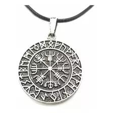 Colar Vegvisir Viking Pingente Aegishjalmur Amuleto Nórdico