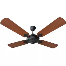 Ventilador De Techo Martin & Martin Laurence Vt52 Negro Con 4 Palas Color Caoba Y Wengue De Madera, 146 cm De Diámetro 220 v