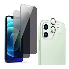 [4 En 1] Para iPhone Privacidad Vidrio Mica + Lente Cámara