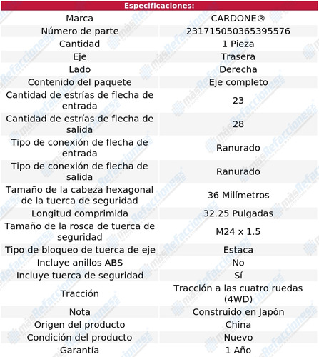 Foto 4 de Flecha Homocinética Tra Der Cardone Honda Cr-v 4wd 07 Al 11 Flecha Homocinética Tra Der Cardone Honda Cr-v 4wd 07 Al 11 Foto 4