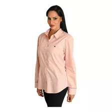 Blusa Ferrioni Para Dama Manga Larga Color Rosa 100% Algodón