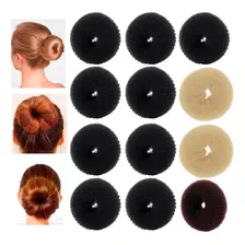 12 Un Esponja Rosquinha P Coque De Cabelo Enchimento - M