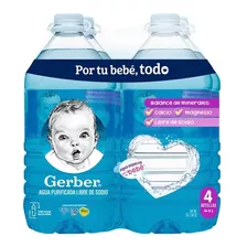 Agua Purificada Gerber Libre De Sodio 4 Pzas De 4 Lt C/u