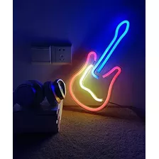 Guitarra Letreros De Neon Festival Pared Luces De Neon Let