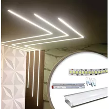 Perfil Led Embutir Slim 4m. Completo Led+fonte