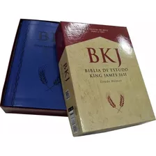 Bíblia Sagrada King James Fiel Com Estudo Holman Capa Azul