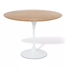 Mesa Saarinen Tulipa Branca - Redonda - Freijó 107cm