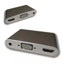 Adaptador Usb Tipo C Para Hdmi/vga/3.5 Audio