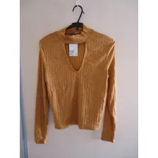 Blusa Lurex Hm Dourada Tamanho M