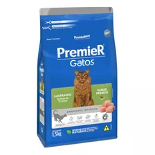 Ração Premier Gatos Castrados + 12 Anos Sabor Frango 1,5kg