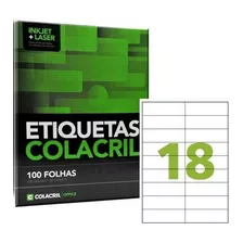 Etiqueta Colacril A4375 (105 X 33 Mm) - Cx C/ 100 Fls Cor Branco