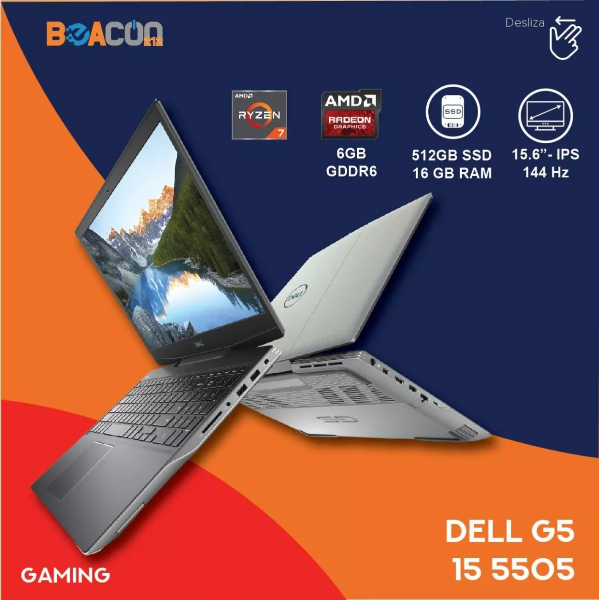 Laptop Dell Gaming G5 15 5505 Ryzen7 16gb 512gb Ssd Rx6gb
