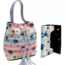 Set Combo Morral Stitch Arcoiris Bolsa + Cartera