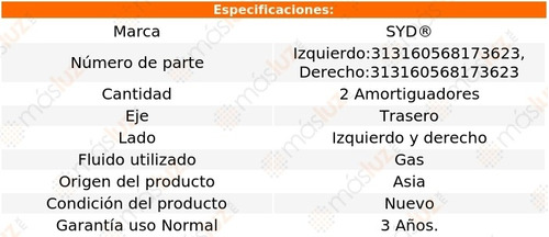 Kit 2 Amortiguadores Tra Gas Mountaineer Mercury 02/05 Syd Foto 2