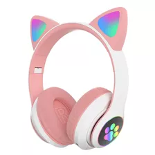 Fone De Ouvido Bluetooth Cat Luzes Led Colorido Over-ear 