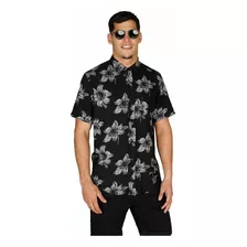 Camisa Manga Corta Estampada Full Print Flower Rever Pass