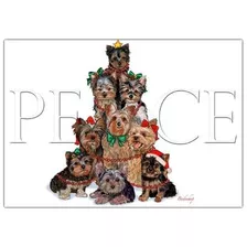 Tarjetas De Navidad Yorkshire Terrier Peace