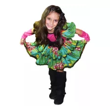 Vestido Festa Caipira Junina Quadrilha Infantil +luva+laço