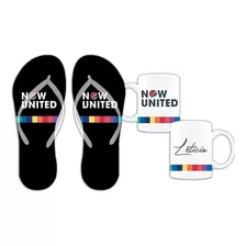 Kit Now United Chinelo E Caneca Porcelana Personalizada 