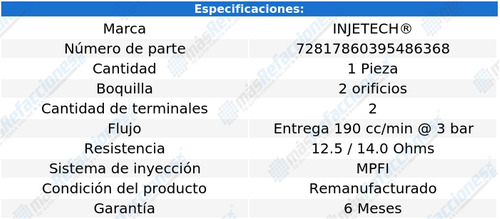 Inyector Combustible Sebring V6 2.5l De 1995 A 2000 Injetech Foto 4