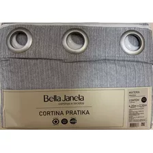 Cortina Blackout E Voil 4,20m X 2,50m Bella Janela Cor Titânio