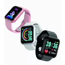 Smartwatch Bluetooth Reloj Inteligente Deportivo Y68 Color De La Caja Blanco Color De La Malla Rosa Claro
