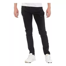  Jeans Hombre Negro Destroyed Tela Elasticada